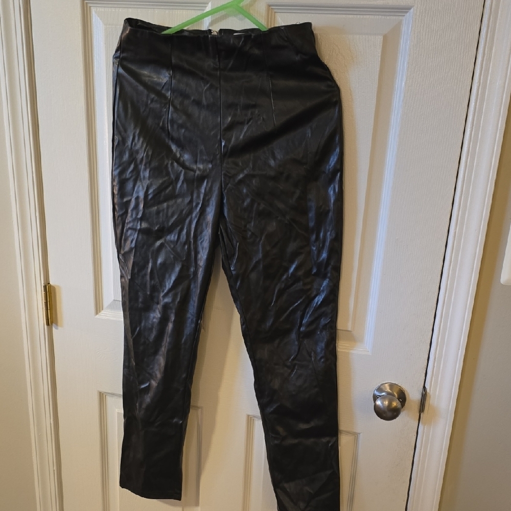 Princess Polly Black Skinny Faux Leather Pants